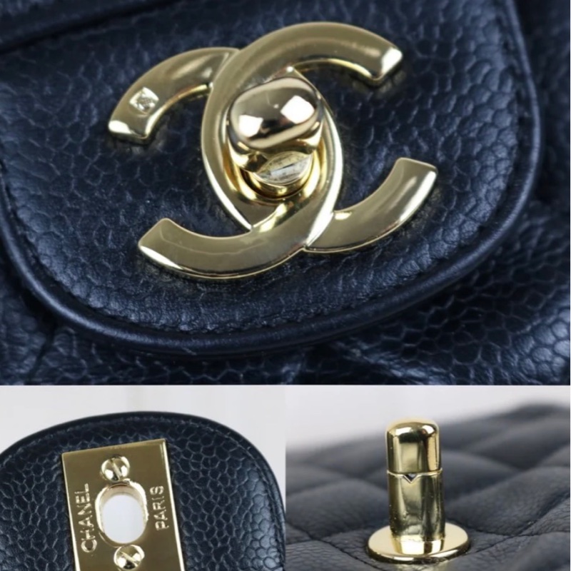「JL精品代購」9新 Chanel 香奈兒黑金荔枝牛皮方胖-8