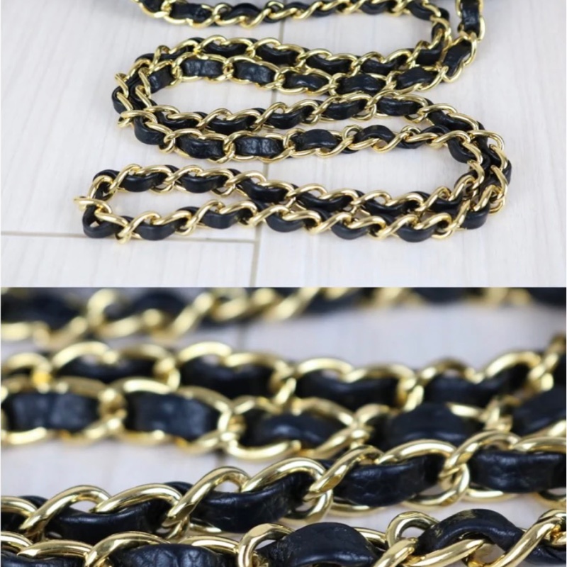 「JL精品代購」9新 Chanel 香奈兒黑金荔枝牛皮方胖-10