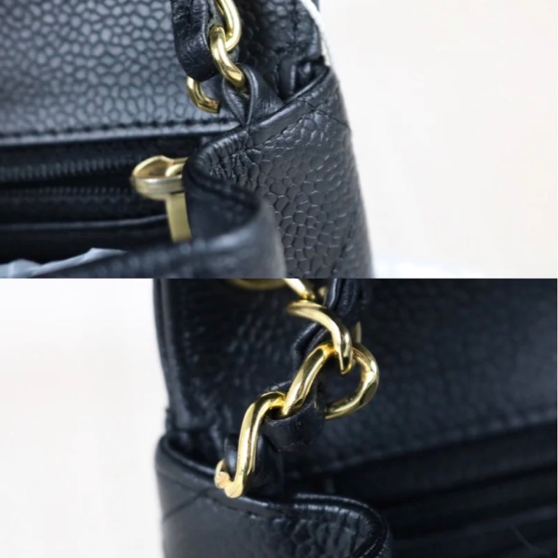 「JL精品代購」9新 Chanel 香奈兒黑金荔枝牛皮方胖-12