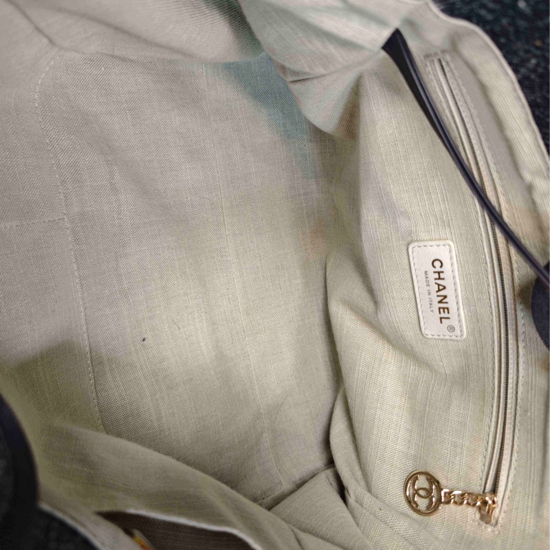 Chanel香奈兒 22b手柄牛仔 沙灘包芯片款 99新-4