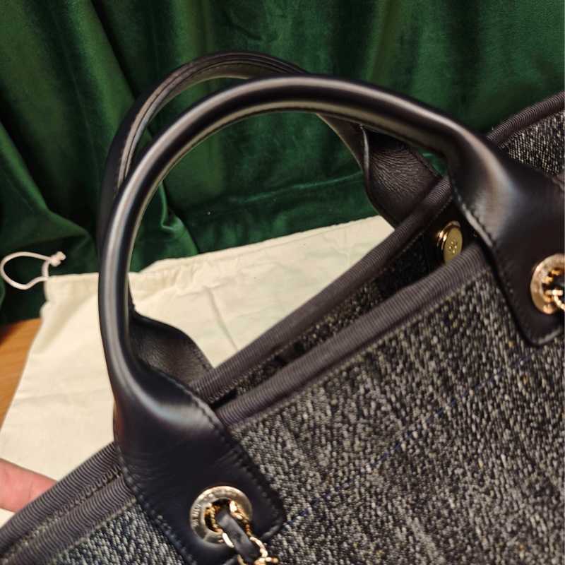 Chanel香奈兒 22b手柄牛仔 沙灘包芯片款 99新-7