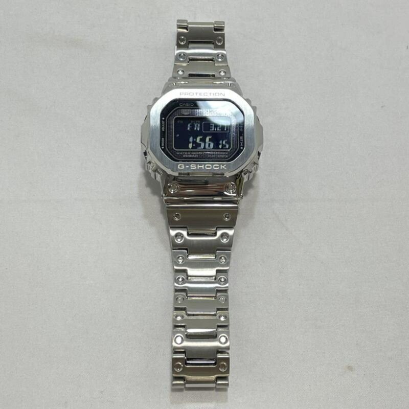 卡西歐 G-SHOCK GMW-B5000D-1JF 電波太陽能手錶，銀色，全金屬，移動連接。-3