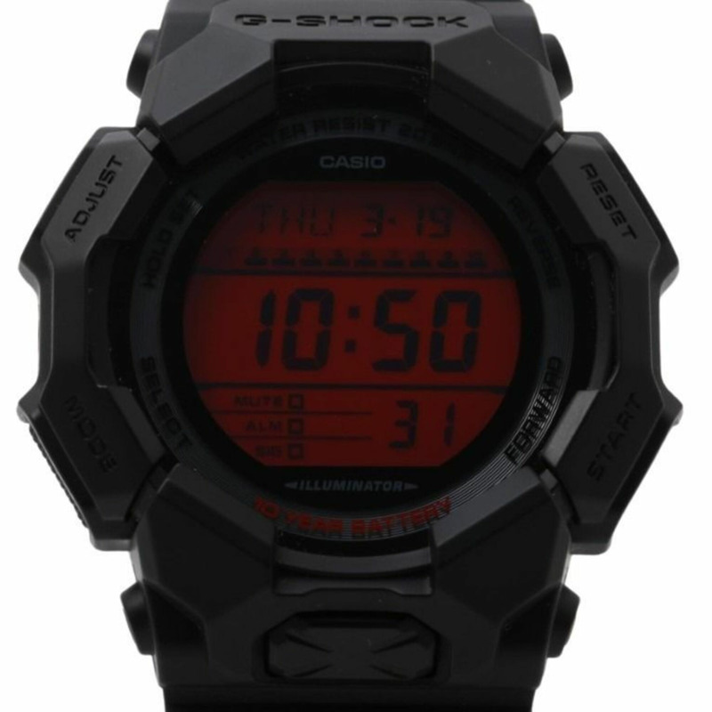 卡西歐 G-SHOCK GD-010 系列 GD-010BBR-1JF 紅黑碳纖維/樹脂男士數位手錶-0