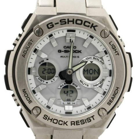 卡西歐 G-SHOCK G-STEEL GST-W100 系列 GST-W110D-7AJF 白色銀色樹脂/不鏽鋼男士手錶