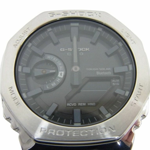 卡西歐 G-SHOCK 全金屬 2100 系列 GM-B2100SD-1AJF 灰色銀色不鏽鋼男士手錶