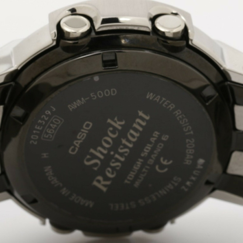 卡西歐 G-SHOCK 全金屬 AW-500 系列 AWM-500D-1A8JF 灰色銀色不銹鋼男士手錶-3