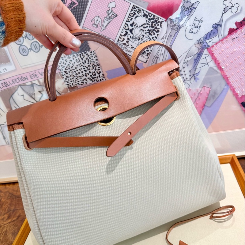 Hermes愛馬仕 herbag31 米色拼金棕色-1