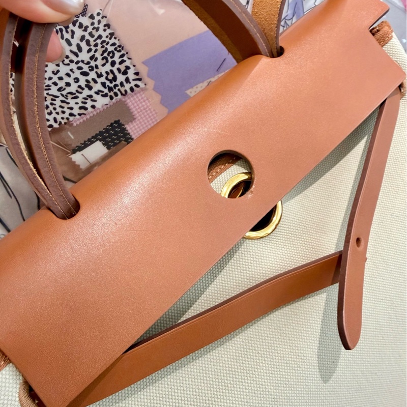 Hermes愛馬仕 herbag31 米色拼金棕色-2
