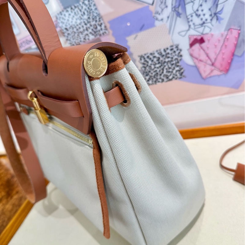 Hermes愛馬仕 herbag31 米色拼金棕色-3