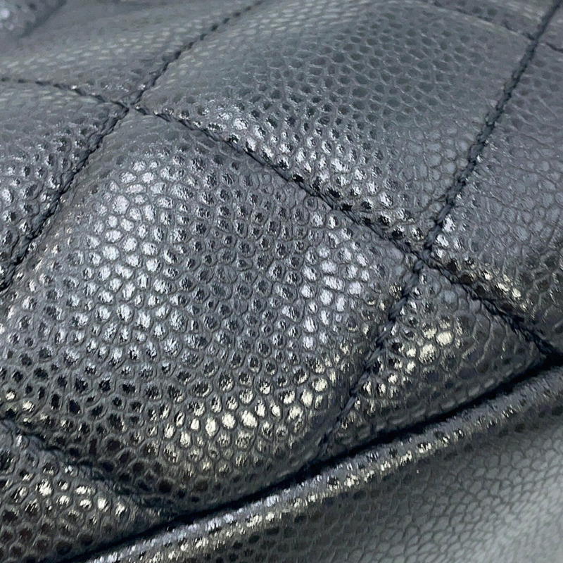 香奈兒 (Chanel) Matelassé 托特包,Coco 標誌,雙鏈,魚子醬紋皮革,A67292,黑色,手提包,女士,香奈兒-7