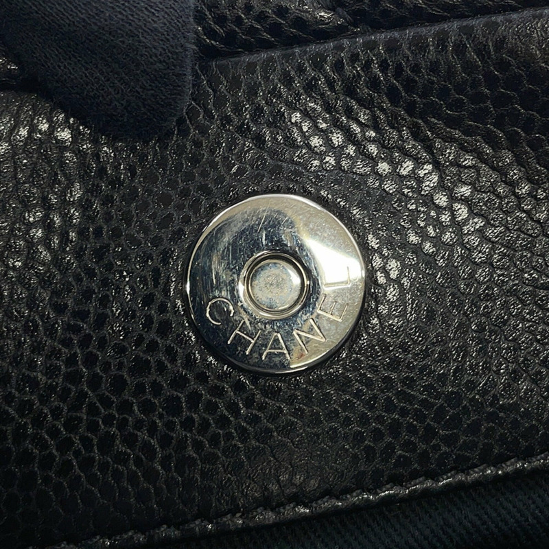 香奈兒 (Chanel) Matelassé 托特包,Coco 標誌,雙鏈,魚子醬紋皮革,A67292,黑色,手提包,女士,香奈兒-13