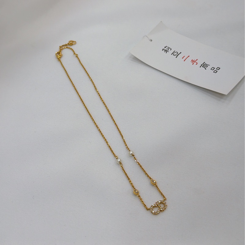 莉亞精品♡ Dior N1033 珍珠水鑽項鍊 全新 閒置-2