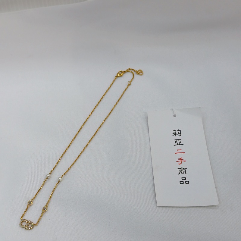 莉亞精品♡ Dior N1033 珍珠水鑽項鍊 全新 閒置-5