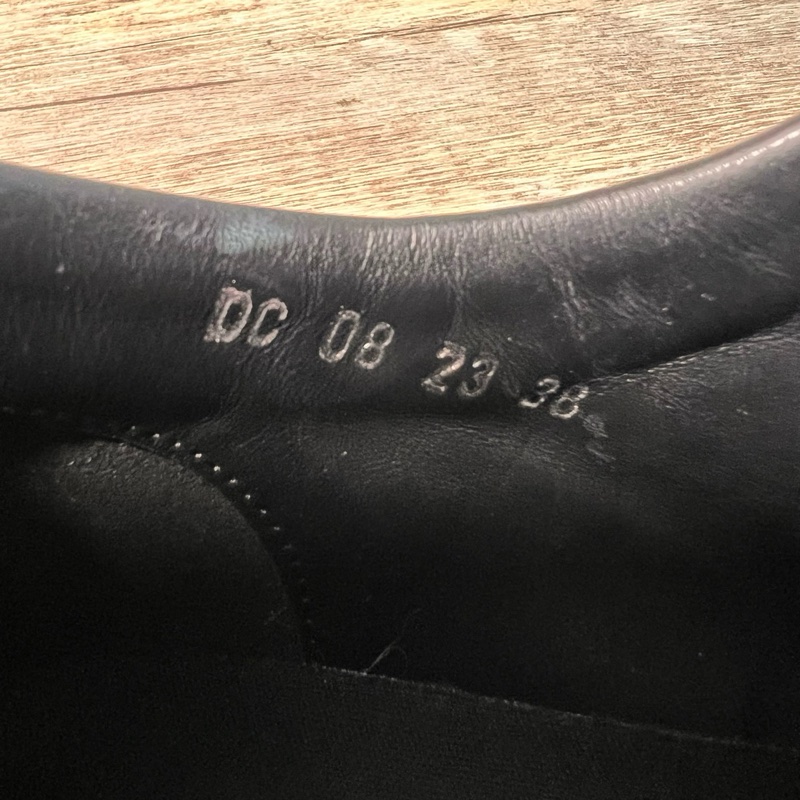 DIOR 迪奧 Combat 黑色 印花 拼接 皮鞋 38碼-6