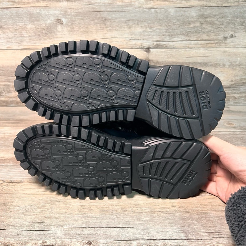 DIOR 迪奧 Combat 黑色 印花 拼接 皮鞋 38碼-7