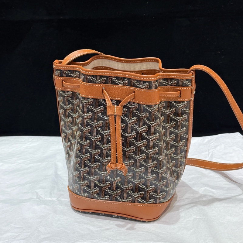 Goyard/戈雅 棕色抽繩水桶包 經典棕色印花  🈚附件-0
