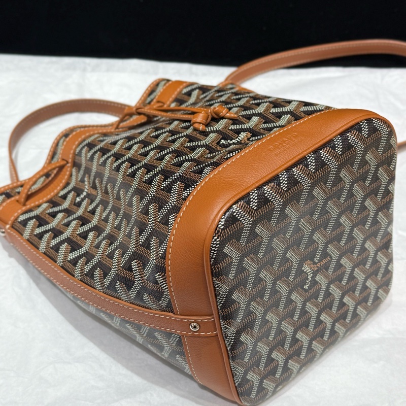 Goyard/戈雅 棕色抽繩水桶包 經典棕色印花  🈚附件-3