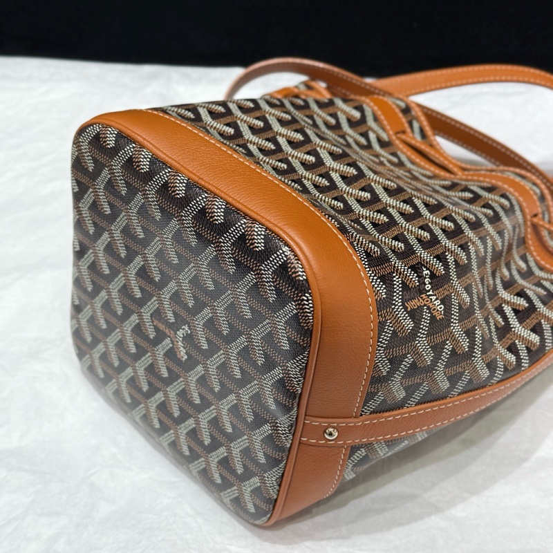 Goyard/戈雅 棕色抽繩水桶包 經典棕色印花  🈚附件-4