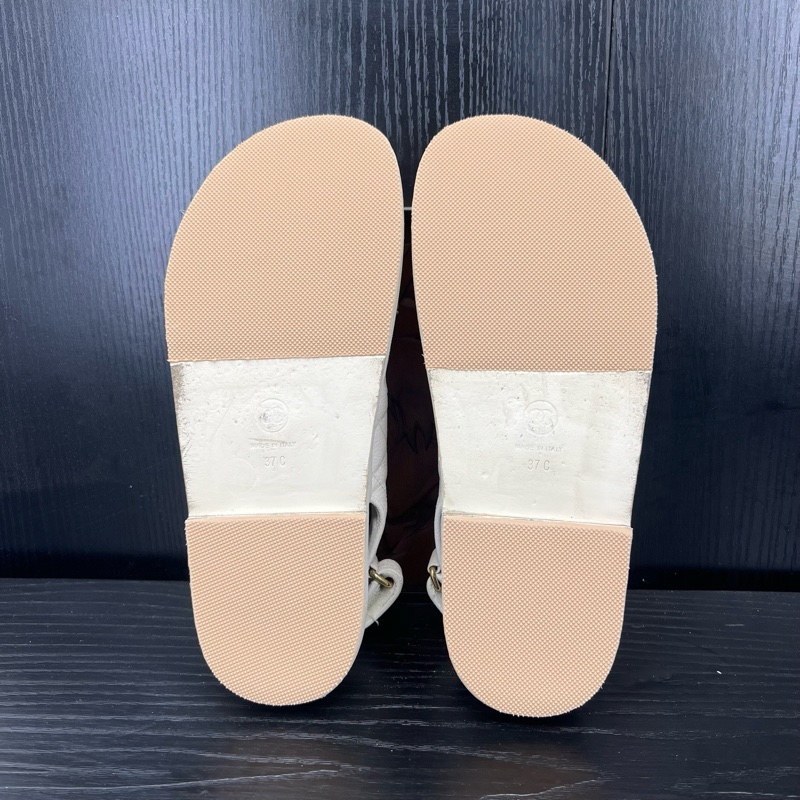 Chanel香奈儿 米白魔术贴凉鞋 37 碼-8