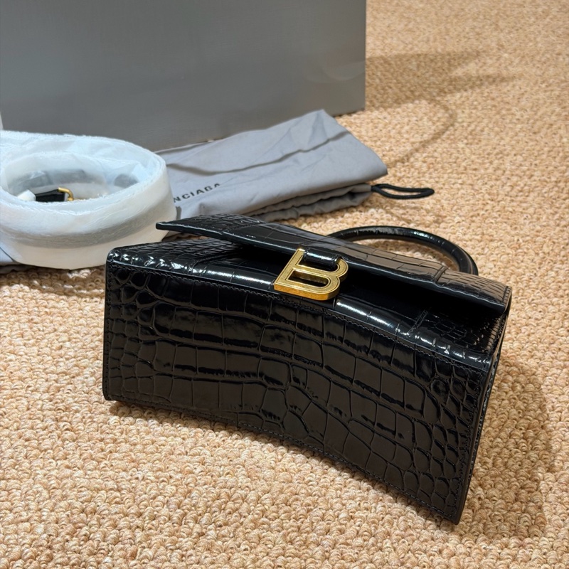 全新Balenciaga巴黎世家黑金鰐魚壓紋-5