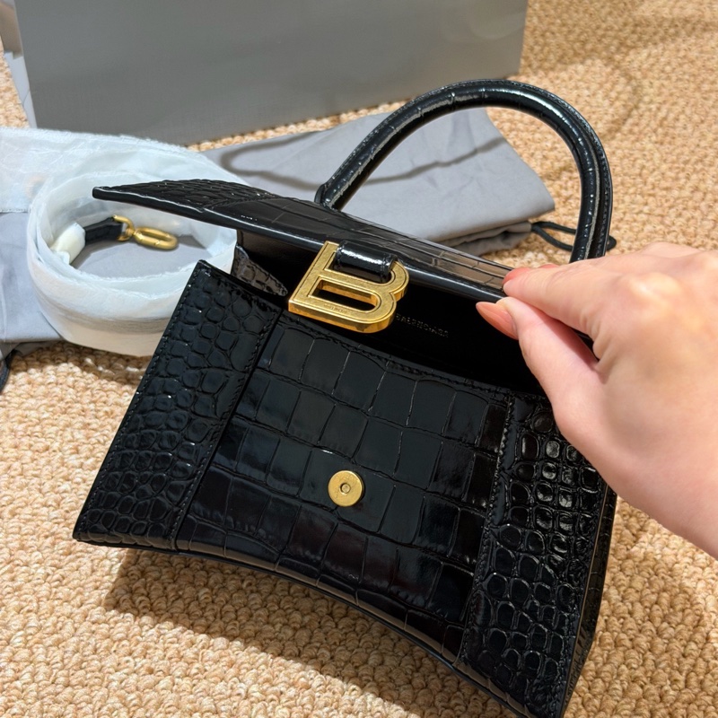 全新Balenciaga巴黎世家黑金鰐魚壓紋-6