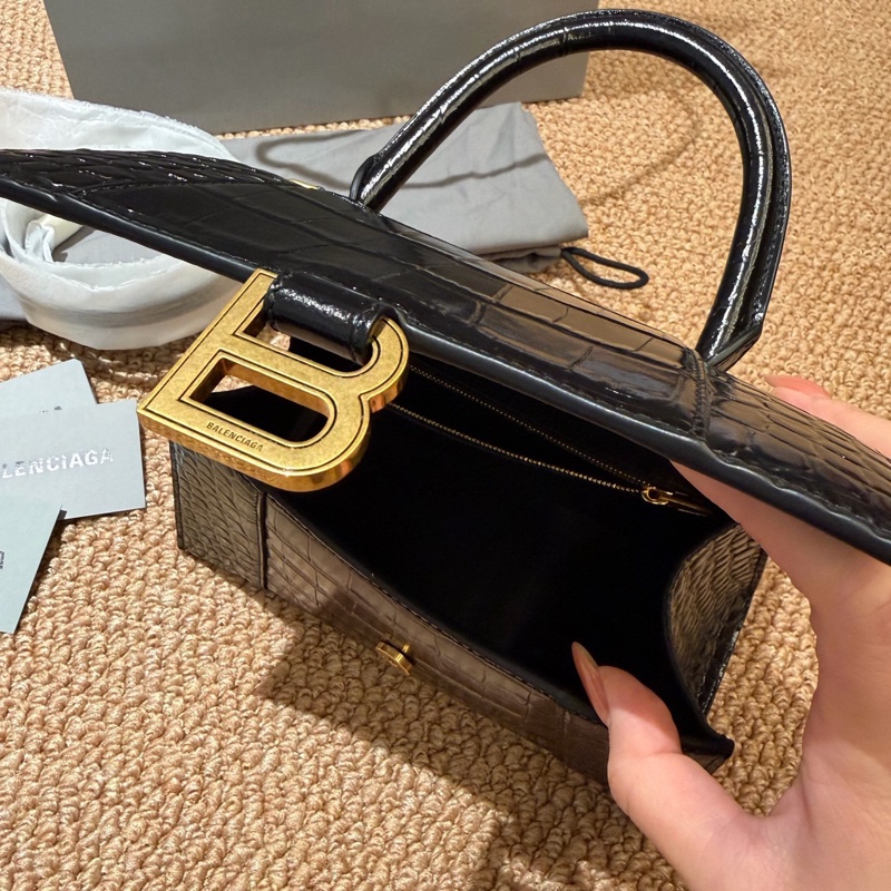 全新Balenciaga巴黎世家黑金鰐魚壓紋-7
