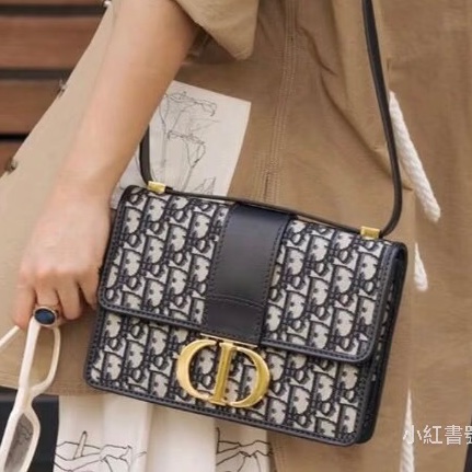 超低價🈶購證😍Dior迪奧老花刺繡金扣Montaigne蒙田30單肩斜挎側背包-6