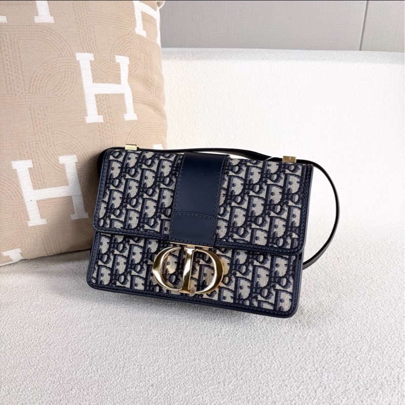 超低價🈶購證😍Dior迪奧老花刺繡金扣Montaigne蒙田30單肩斜挎側背包-9