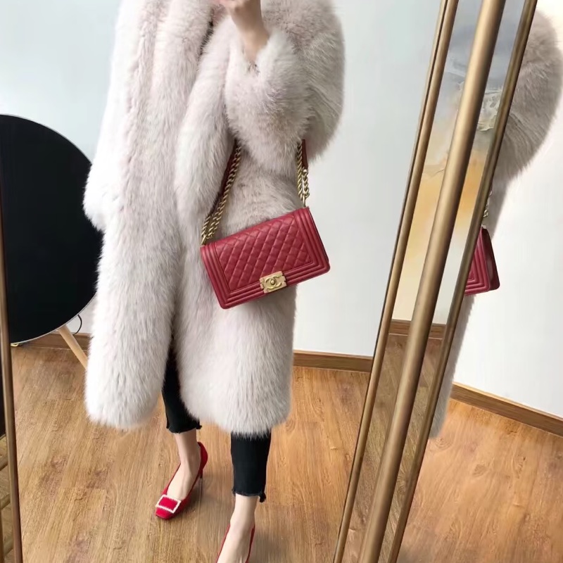 CHANEL專櫃25W🍄有購證香奈兒酒紅色金扣 中號leboy25 單肩斜挎包-23