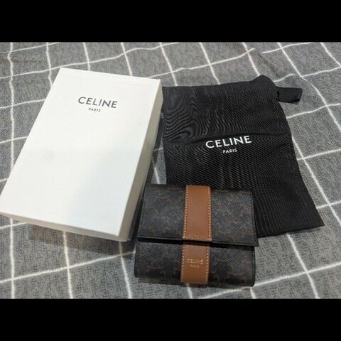 CELINE 黑老花滿版三折短夾