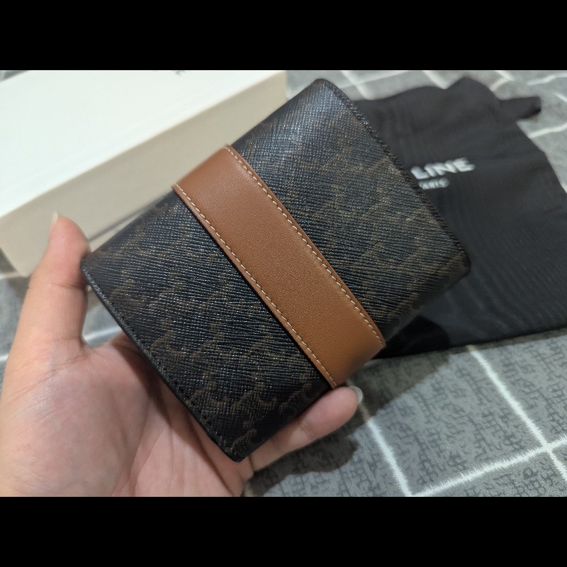 CELINE 黑老花滿版三折短夾-5