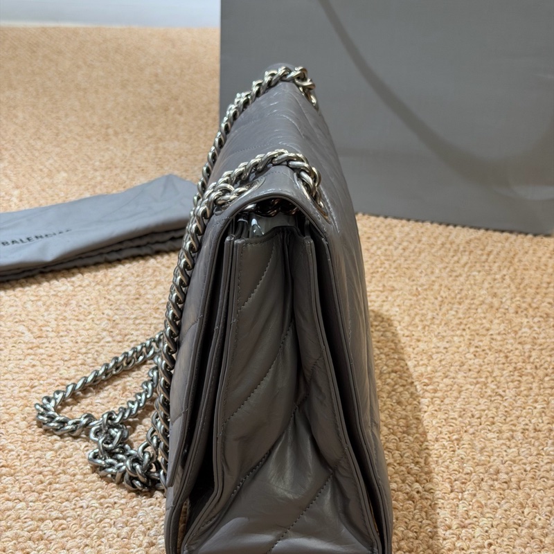 Balenciaga巴黎世家CRUSH鏈條沙漏包水泥灰牛皮-1