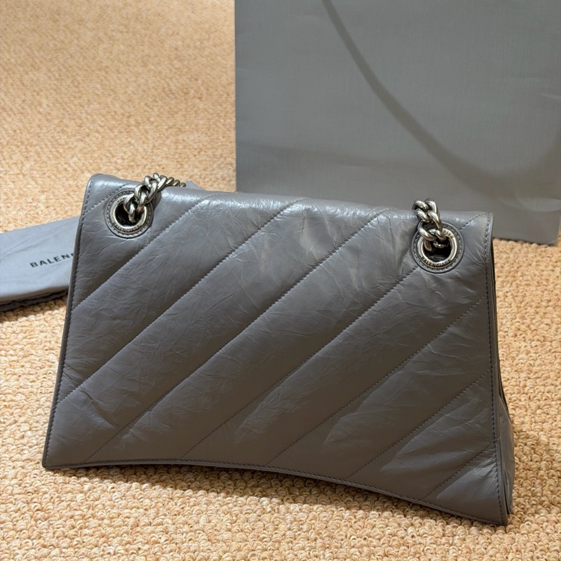 Balenciaga巴黎世家CRUSH鏈條沙漏包水泥灰牛皮-3
