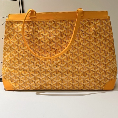 Goyard戈雅 Bellechasse 托特包 黃色老花款 經典老花壓紋設計，手提單肩兩用 尺寸36*26