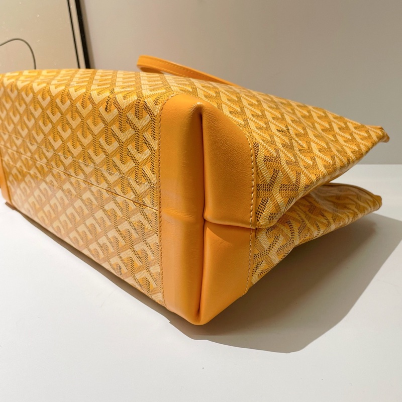 Goyard戈雅 Bellechasse 托特包 黃色老花款 經典老花壓紋設計，手提單肩兩用 尺寸36*26-3