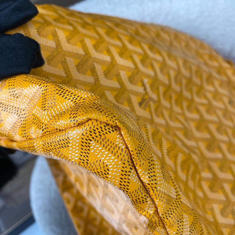 Goyard St Louis PM黃色帆布托特包 經典格紋 五金亮 尺寸約40×30cm-2