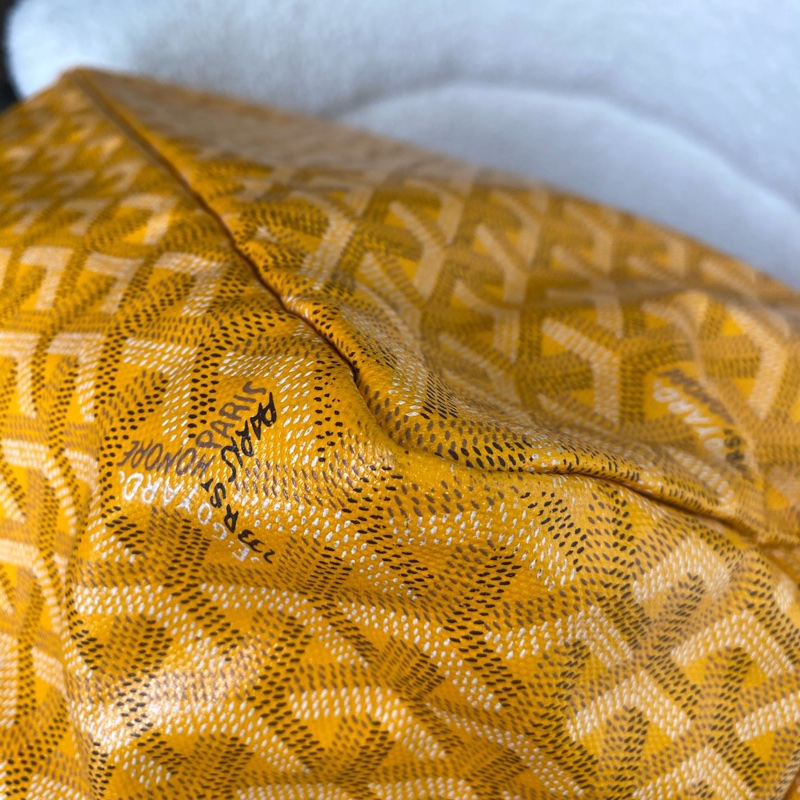 Goyard St Louis PM黃色帆布托特包 經典格紋 五金亮 尺寸約40×30cm-4