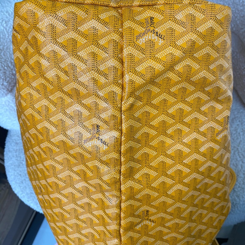 Goyard St Louis PM黃色帆布托特包 經典格紋 五金亮 尺寸約40×30cm-6