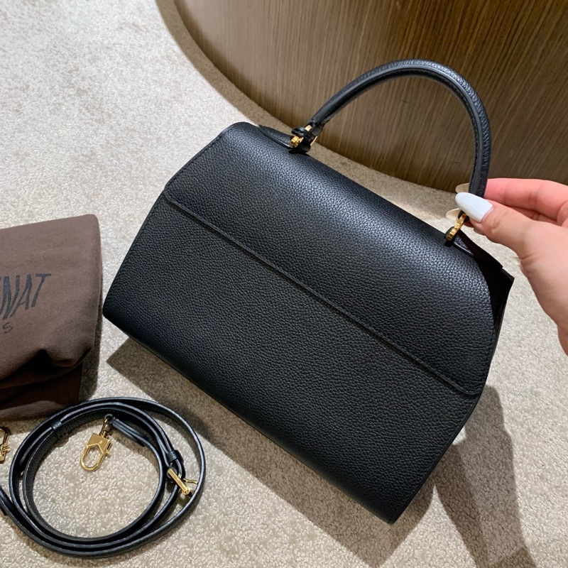 MOYNAT莫奈rejane黑色牛皮金扣 提挎包-2