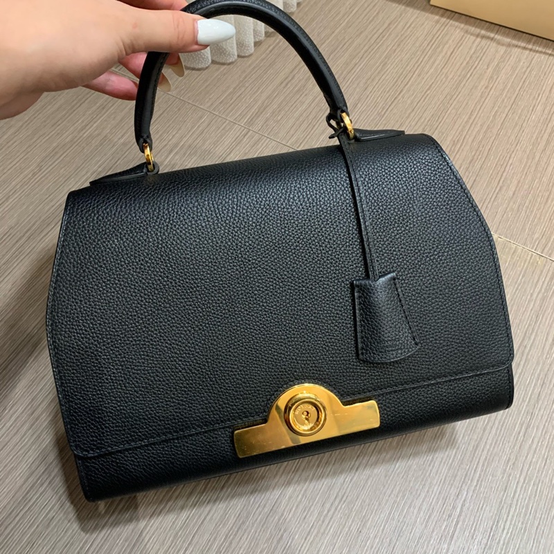 MOYNAT莫奈rejane黑色牛皮金扣 提挎包-4