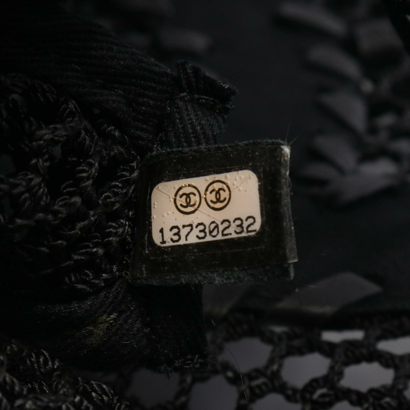 香奈兒 Coco Mark 女士單肩包/手提包，皮革網眼材質，黑色 WS11685-4