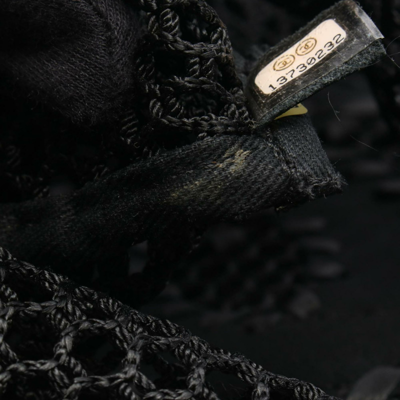 香奈兒 Coco Mark 女士單肩包/手提包，皮革網眼材質，黑色 WS11685-5