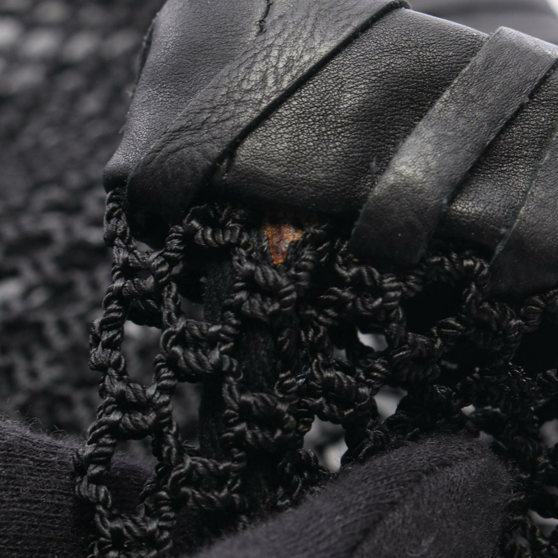 香奈兒 Coco Mark 女士單肩包/手提包，皮革網眼材質，黑色 WS11685-6