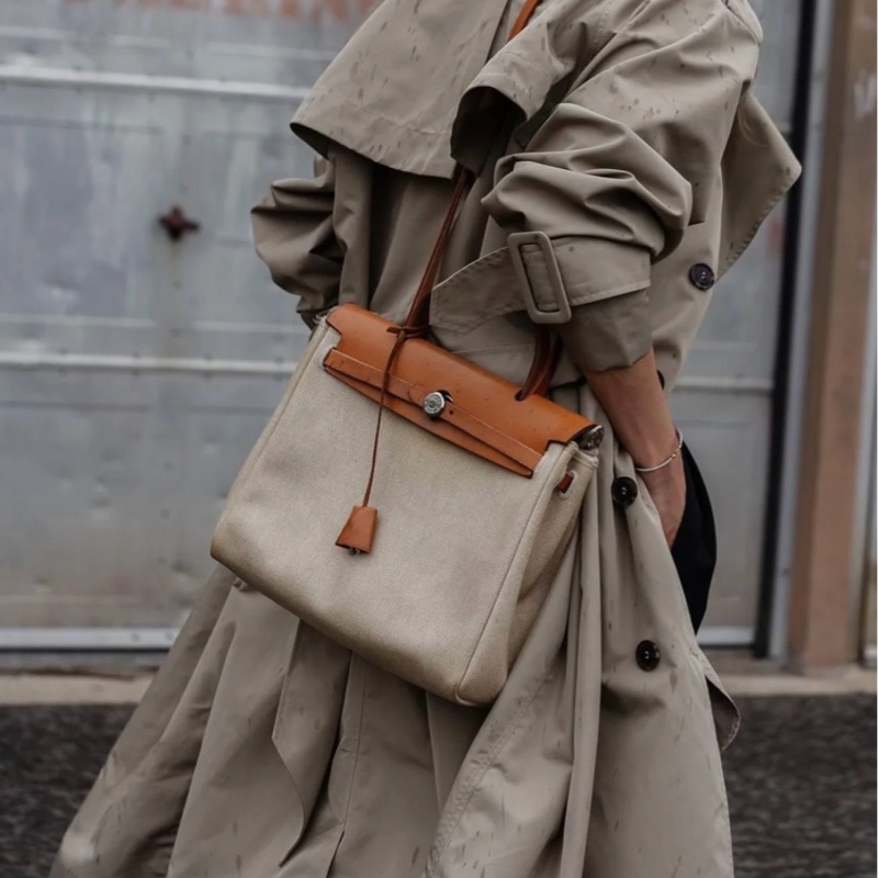 Hermes Herbag 31 棕色皮革(附黑白替換袋）-0