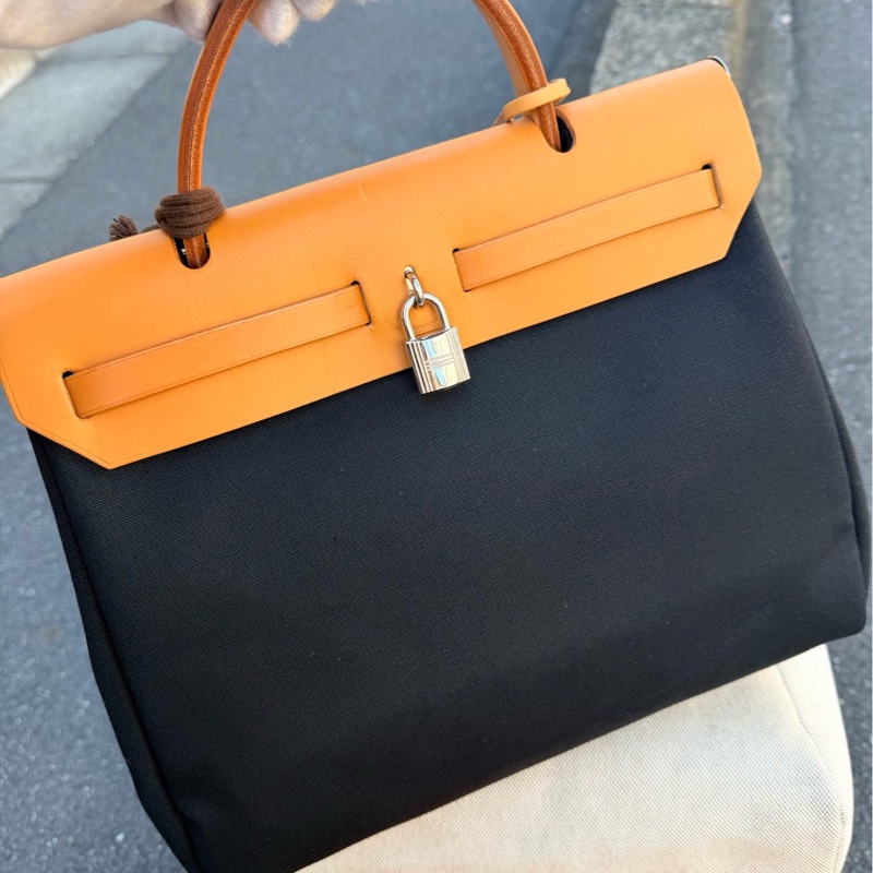 Hermes Herbag 31 棕色皮革(附黑白替換袋）-5