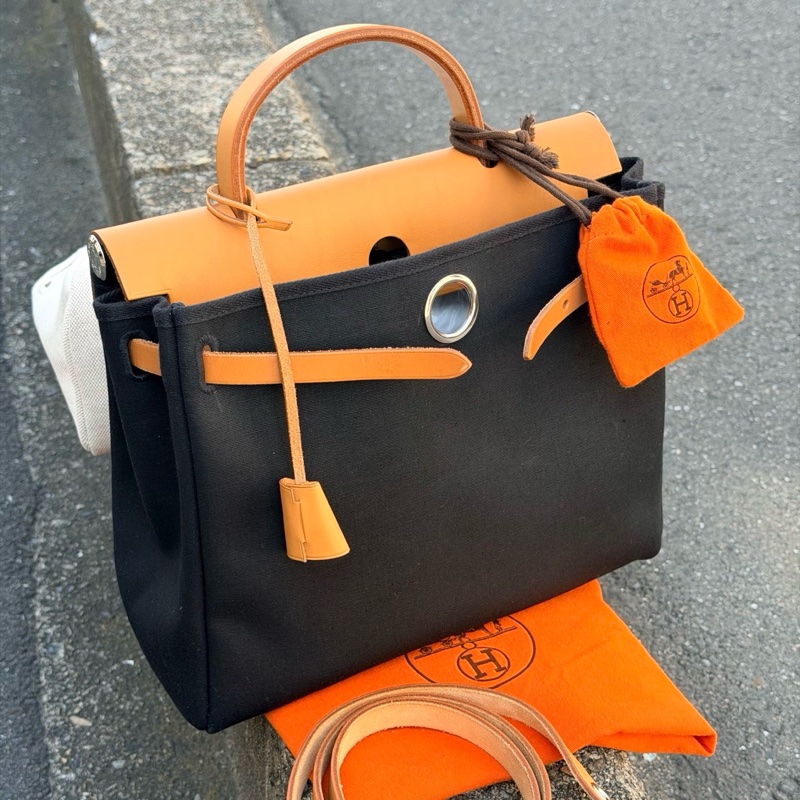 Hermes Herbag 31 棕色皮革(附黑白替換袋）-7
