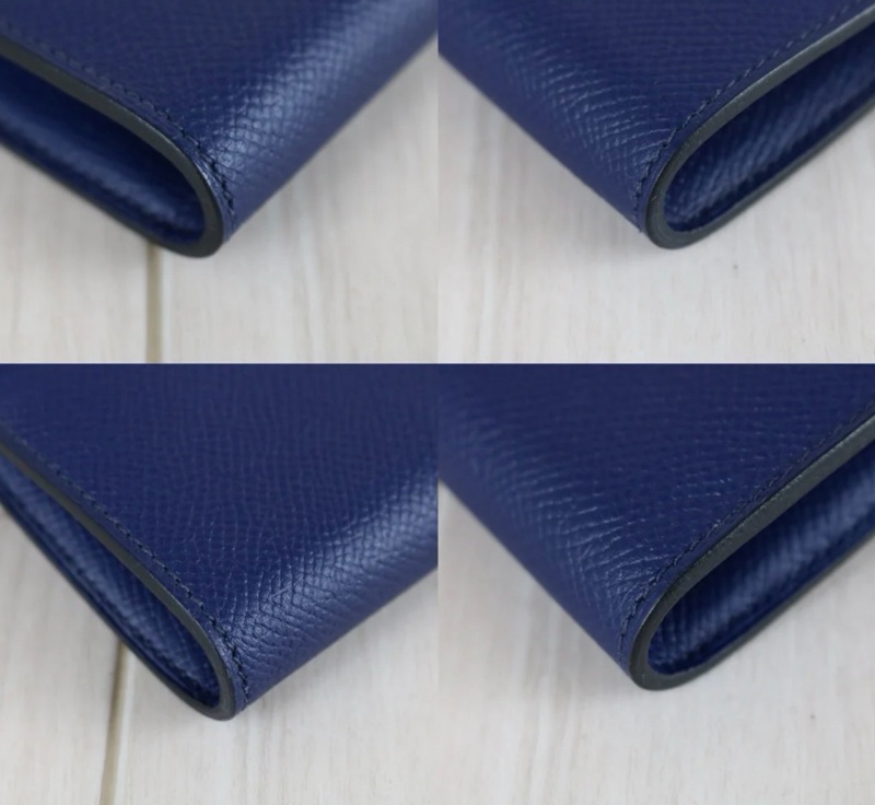 「JL精品代購」 98新 Hermes 愛馬仕 Kelly 長夾 電光藍-5