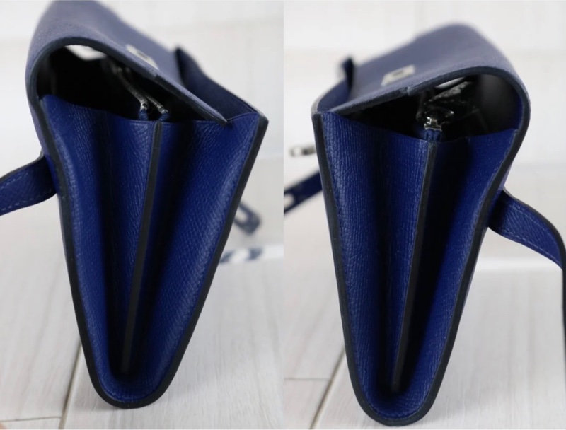 「JL精品代購」 98新 Hermes 愛馬仕 Kelly 長夾 電光藍-7