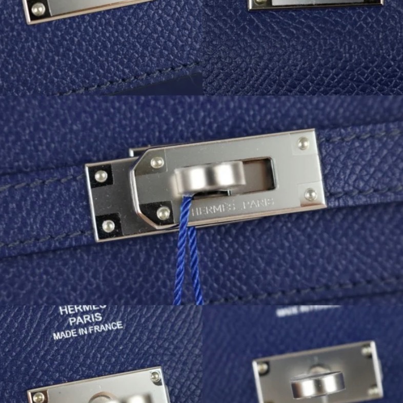 「JL精品代購」 98新 Hermes 愛馬仕 Kelly 長夾 電光藍-12