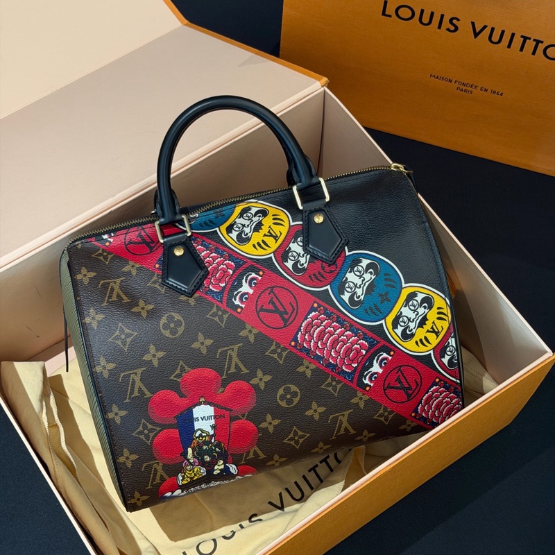 LV山本寬齋老花speedy30限定收藏款手提包-0